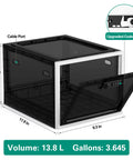 Lockable Medication Storage Box With Code For Medicine And Personal Items Ideal For Dorm Home Or Office Keeps Meds And Phone Safe From Kids Fridge Black, showing dimensions and cable port