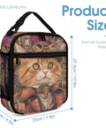 Insulated Lunch Bag For Women With Side Pocket And Durable Zippers Keeps Food Fresh All Day Water Resistant Oxford Fabric Easy Clean Liner On The Go Tote For Work School And Travel featuring cat design