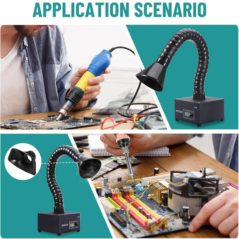 150W Solder Fume Extractor With Beast Suction Hose For Soldering, LED Display, Portable Filter System for DIY tasks