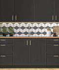 15 Pack Solid 3 Inch Center Hole Curved Bar Cabinet Handles and About Five Inch Length Black Drawer Pulls for Kitchen