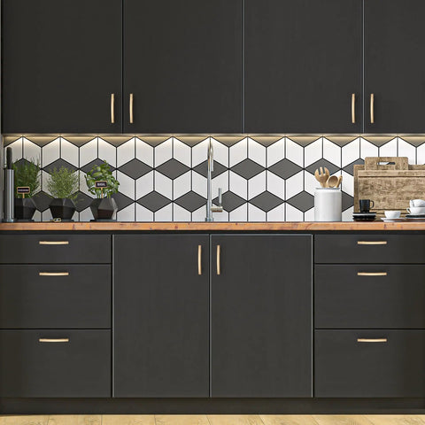 15 Pack Solid 3 Inch Center Hole Curved Bar Cabinet Handles and About Five Inch Length Black Drawer Pulls for Kitchen