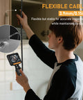 Ultra Slim 3.9mm Two Way Articulating Borescope With 360 Rotating Endoscope Camera Plug And Play Flexible Snake Probe in use.