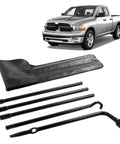 Spare Tire Tool Kit With Jack Handle And Lug Wrench For Ram 1500 And Gladiator 2003 To 2021 Heavy Duty Alloy Steel Kit displayed with truck