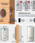 Legit Heavy Duty Fingerprint Door Lock For Front Door Storing 100 Fingerprints 50 Pin Codes And Two Spare Keys Smart Keyless Entry deadbolt size guide.