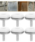 10 Pack Screw On Iron Furniture Feet M6 for Beds Couches Tables and Dressers White Simple Classic Decorative Legs