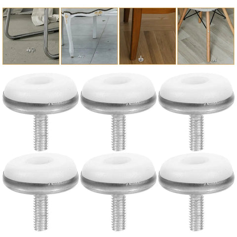 10 Pack Screw On Iron Furniture Feet M6 for Beds Couches Tables and Dressers White Simple Classic Decorative Legs