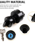 Ignition Key Switch For Ranger 1000 XP 1000 ATV UTV 4 Pin 3 Position Off Run Start Replacement Kit, black and silver design with key and sockets
