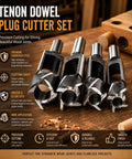 Top Shelf Wood Tenon Dowel Plug Cutter 1-1/8 Inch Heavy Duty Woodworking Drill Bit Featuring A Killer Shear Angle Design For Dead Nuts Accuracy And Totally Smooth Plug Extraction.