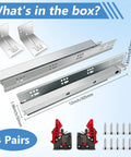 Kickass Four Pair Set Of Twelve Inch Undermount Drawer Slides With Butter Smooth Soft Close and Full Extension Concealed Runners components in box