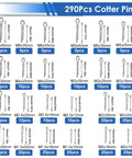 600 Piece 304 Stainless Steel Cotter Pins Kit With Hitch Pin Clips For Locking Systems A Handy Farm Tool And Tractor Implements That Makes A Great Workhorse Pin Kit For Quick Durable Solutions. 290pcs cotter pins, assorted sizes