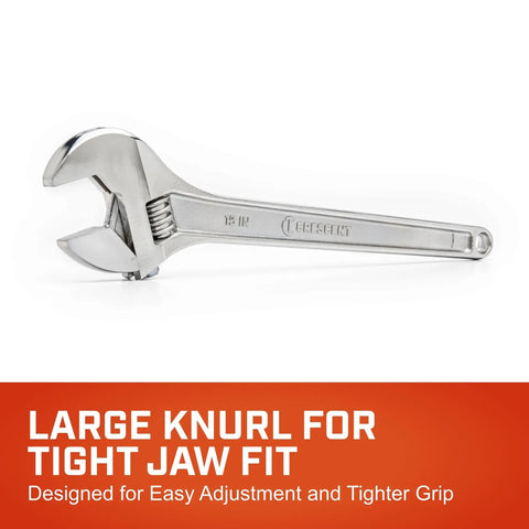 Adjustable Tapered Handle Wrench With Hex Jaw Design For Secure Grip, Ergonomic Comfort, And Precise Tightening, 15 Inch Length