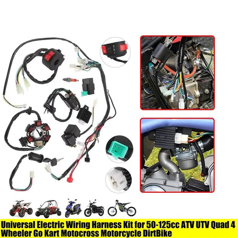 Complete Ignition Coil Kit With Wiring Harness CDI Stator For Motorcycle ATV Quad Pit Bike Buggy Go Kart 50cc to 125cc