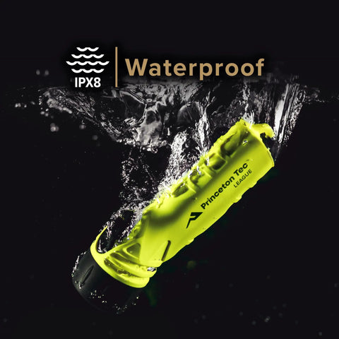 Neon Yellow LED Flashlight With Focused Narrow Beam And 420 Lumens Maxbright LED, Waterproof IPX8 Up To 100 Meters in water