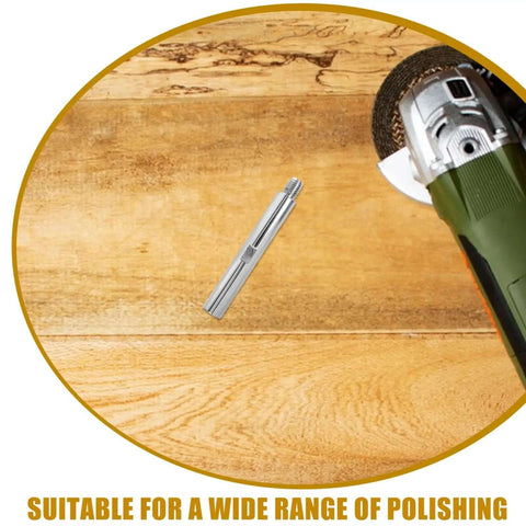 Polishing And Grinding Extension Rod For Bench Drill And Angle Grinder, Threaded Shaft Rotary Polisher Accessory On Wooden Surface