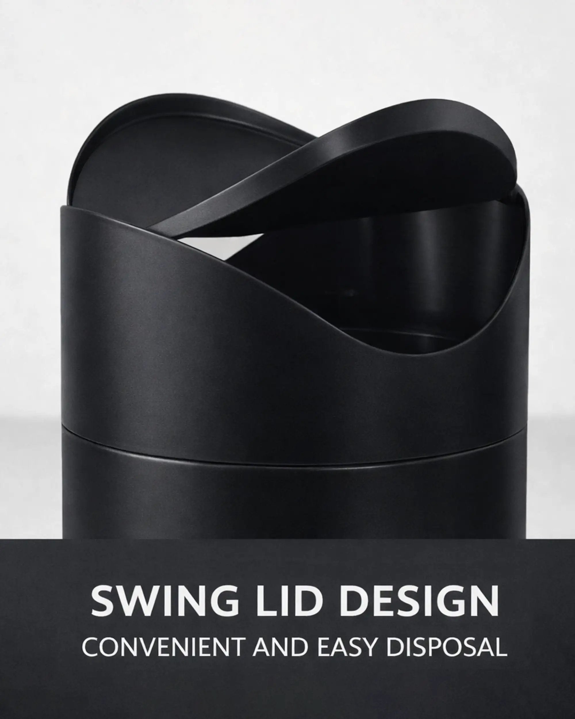 Tiny Matte Black Desktop Trash Can For Desk & Vanity ✓