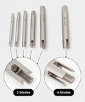 Six Piece Tap Extractor Set For Stripped Screws And Bolts, High Speed Steel Three Quarter Inch Flute Remover Tool with zoom-in details