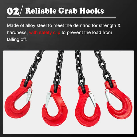 Heavy Duty Workhorse Two Leg Chain Sling With Grade Eight Hooks For Real World Industrial Lifting Custom Length Up To Thirty Ton Capacity For Warehouse Rigging