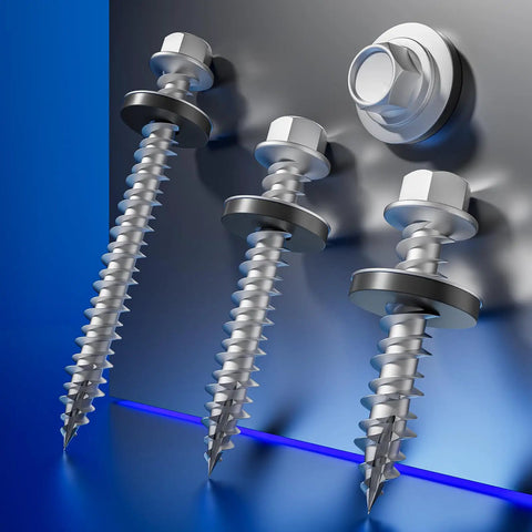 Heavy Duty Gray Hex Roof Screws With Integrated Epdm Washers Rock Solid Self Tapping Fasteners For Metal To Wood Shed Builds Tough Rust Resistant Steel 98 Pack Bundle