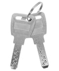 Close-up of keys for Cam Lock With Key In Zinc Alloy, No Brainer Install For Cabinet Doors And Drawers, Stainless Steel Security Lock
