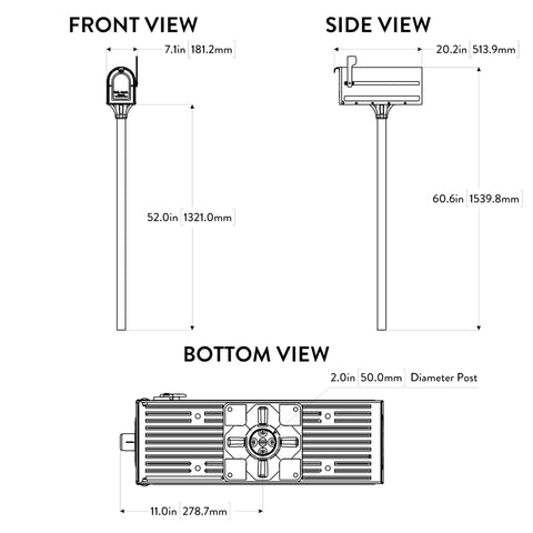 Mount Mailbox And In Ground Post Kit For Outdoor Use Medium Black Weatherproof Metal Set Rust Resistant Galvanized Steel Diagram