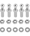 4+1 Pack 10mm Ball Studs With Hardware For Gas Lift Struts, 5/16-18 Thread, 0.59 Inch Long Shank, M8 Hardware, washers and nuts