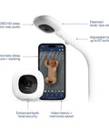 Next Level Smart Baby Video Monitor With Big Time Sleep Tracking And Rock Solid Night Vision 1080P Hd Wi Fi Camera Smooth Motion Alerts nursery setup with phone and camera.