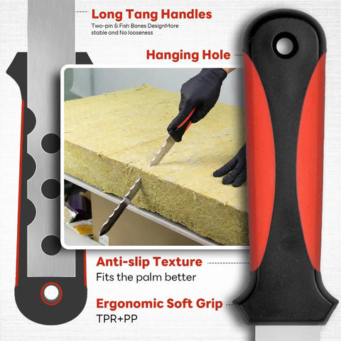 Stainless Steel Insulation And Sod Cutter Knife With 11.14 Inch Double Sided Blade Heavy Duty Lawn Repair Knife With Nylon Sheath