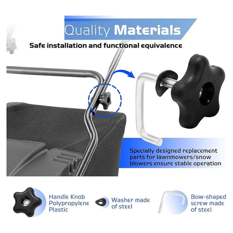 Get Ready For Winter With Xuanqiu 2 Set Replacement Handle Knobs And Lock Bolt Screw Kit Featuring Premium Molded Raw Material For Durable Snow Blower Repair And Stable Performance On Icy Days black plastic knob and steel bolt on snow blower handle