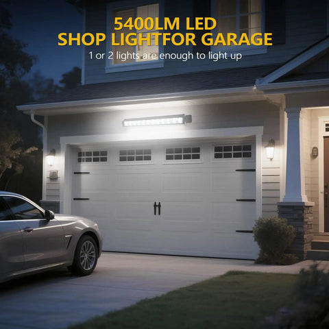 Bright 24W LED Shop Light With Six Point Five Foot Cord And On Off Switch 6000K Daylight White 5400 Lumens Garage Workshop