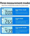 Display screen showing three measurement modes for Digital Fruit Hardness Tester Penetrometer for apples pears grapes oranges.