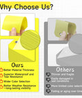 Comparison image highlighting 100 Pack Rugged Writable Plastic Tags With Secure Wire Ties, Heavy Duty Waterproof Labels features.