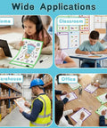 Wide applications of 8 Pack Dry Erase Pocket Sleeves 10 By 14 Inches Reusable Clear Plastic Sheet Protectors in various settings