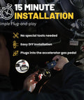 Ford Mustang Mach E 2021 Through 2026 Throttle Response Controller installation process, easy plug-and-play via accelerator gas pedal.