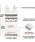 EZARC diamond grout-removal oscillating blade with universal interface design, 3-pack