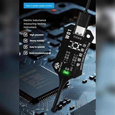 Type C Inductance Tester For Phone Motherboard Coil Detector And Circuit Board Inductor Scanner Quick Fault Check Tool On Site Repair