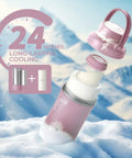 Portable 22oz Breastmilk Cooler Bag Keeps Your Stash Chill For Over 24 Hours On The Go with pink insulated design.