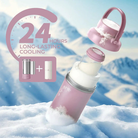 Portable 22oz Breastmilk Cooler Bag Keeps Your Stash Chill For Over 24 Hours On The Go with pink insulated design.