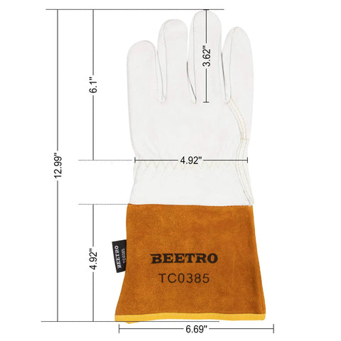 Heavy Duty Working Gloves 5 Pairs For Tig Welding With Cowhide Split Leather Heat And Fire Resistant BBQ Warehouse