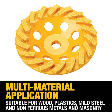 4 Inch XP Turbo Diamond Cup Wheel For Multi Material Cutting And Grinding On Wood Plastics Mild Steel Non-Ferrous Metals And Masonry