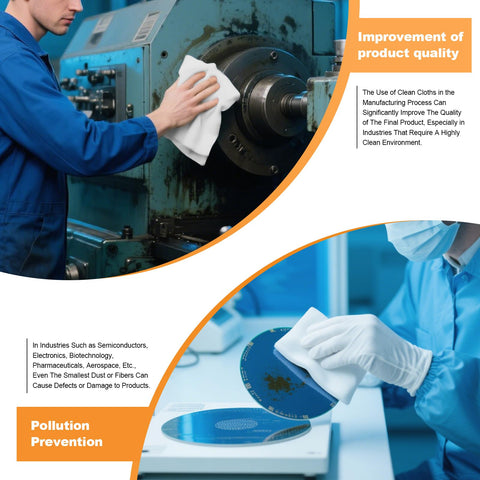 Ultra Absorbent Microfiber Wipes 6x6 Inches, 100 Pcs No Lint Cleaning Cloths used in industrial and cleanroom environments