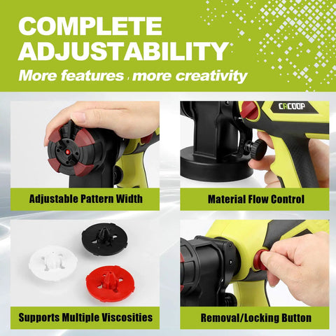 Cordless Paint Sprayer Gun With 4.0Ah Battery And Fast Charger 550W HVLP Sprayer adjustable flow and pattern control