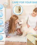 Top Shelf Baby Proof Corner Guards, Super Cuddle Soft Nbr Foam Furniture Edge Bumpers, kids playing near corner guards with dog.