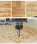Engraving CNC Wood Carving Router Bits 1 Quarter Inch Shank 15 Degree 20 Degree 60 Degree 90 Degree V Bit in action on wood
