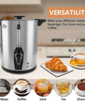 Large 45 Cup Coffee Urn With 8L Capacity, 950W Quick Brew Percolator for catering and crowd-pleasing events on kitchen counter