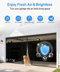 Privacy Garage Door Screen for 2 Car Garage 16x7 Ft Retractable Slide Track System with Heavy Duty PET Mesh installed
