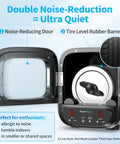 Ultra Quiet Rock Tumbler Kit With Brushless Motor Extra Large 3 Lb Barrel shown with noise-reducing door open