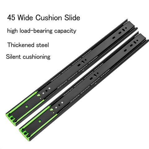 20-Pair Soft Close Side Mount Drawer Slides Full Extension Telescopic Cabinet Rails, thickened steel, silent cushioning, 45 wide.