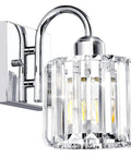 Four Light Chrome Crystal Vanity Light Over Mirror For Bathroom, Elegant Long Chrome Fixture With Crystal Finish, 29.53 Inches Long, 7.09 Inches Wide, Modern Glam Showpiece With Lit Glow For Bright Even Illumination