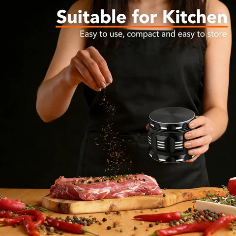 2.5 Inch Zinc Alloy Grinder With Magnetic Lid And Diamond Sharp Teeth No Screen Design For Pepper Salt And Coffee Beans The Kitchen Workhorse Easy Clean Heavy Duty Tool Built For Daily Use in kitchen setting
