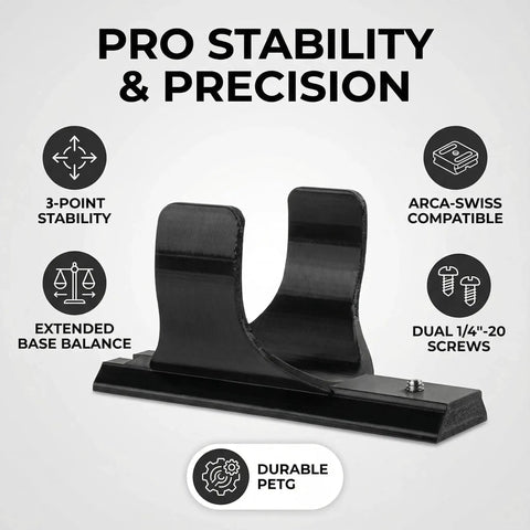 Arca-Swiss Quick Release Plate For P1000 And P1100 Cameras, extended base, four point stabilization, 3-point stability